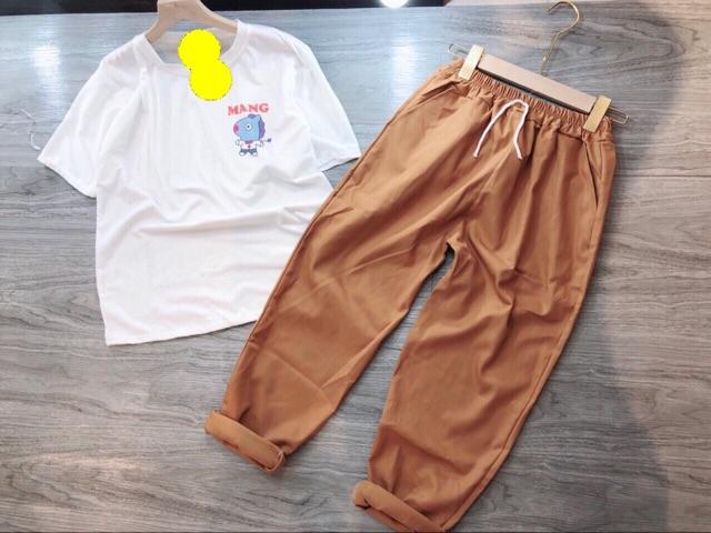 Áo MANG +quần Kaki T&amp;T , sét áo nam nữ, chất đẹp, sét bộ mặc ở nhà MODY