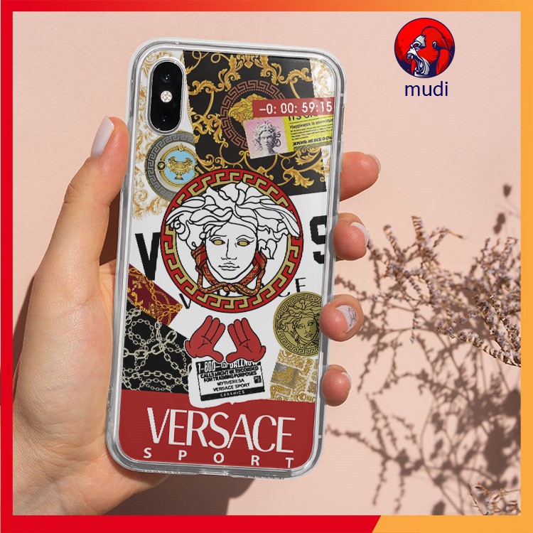 Ốp lưng MUCDI Versace, trong suốt, ôm máy, không ố vàng cho IPHONE 7 7 PLUS 8 8 PLUS X XS XS MAX 11 PRO MAX 12 PRO MAX