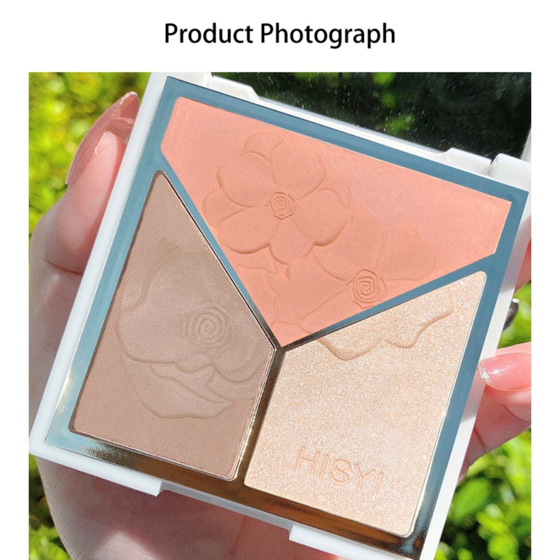 Hàng Có Sẵn Hisyi Phấn Má Hồng Sửa Chữa Độ Bóng Cao Phấn Tạo Bóng Mũi Âm Thanh Nổi Ba Trong Một Phấn Lấp Lánh Cho Mặt Phấn Làm Sáng Đĩa Sửa Chữa Ba Màu Thanh Toán Khi Nhận Hàng