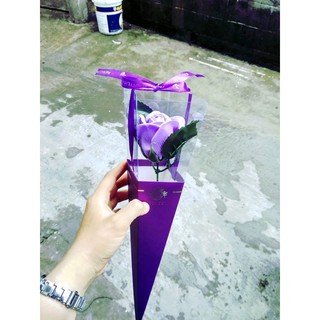 HOA SÁP 1 BÔNG - HỘP MICA 1 BÔNG SÁP THƠM