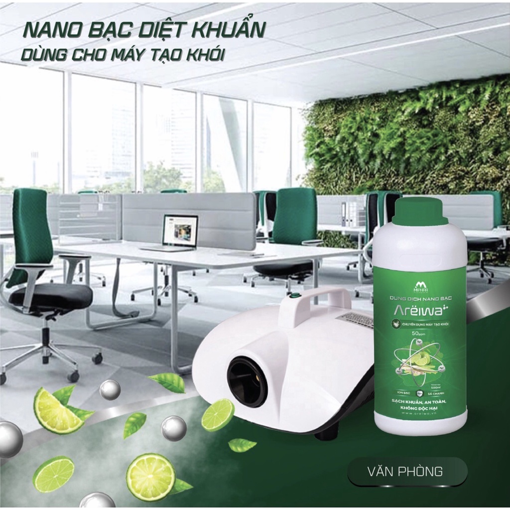Dung dịch Nano Bạc y tế Areiwa 50ppm dành cho máy phun khói (1 lít/ chai)