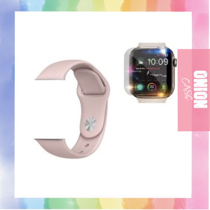 Combo PPF mặt đồng hồ apple watch + DÂY ĐEO CAO SU NHIỀU MÀU