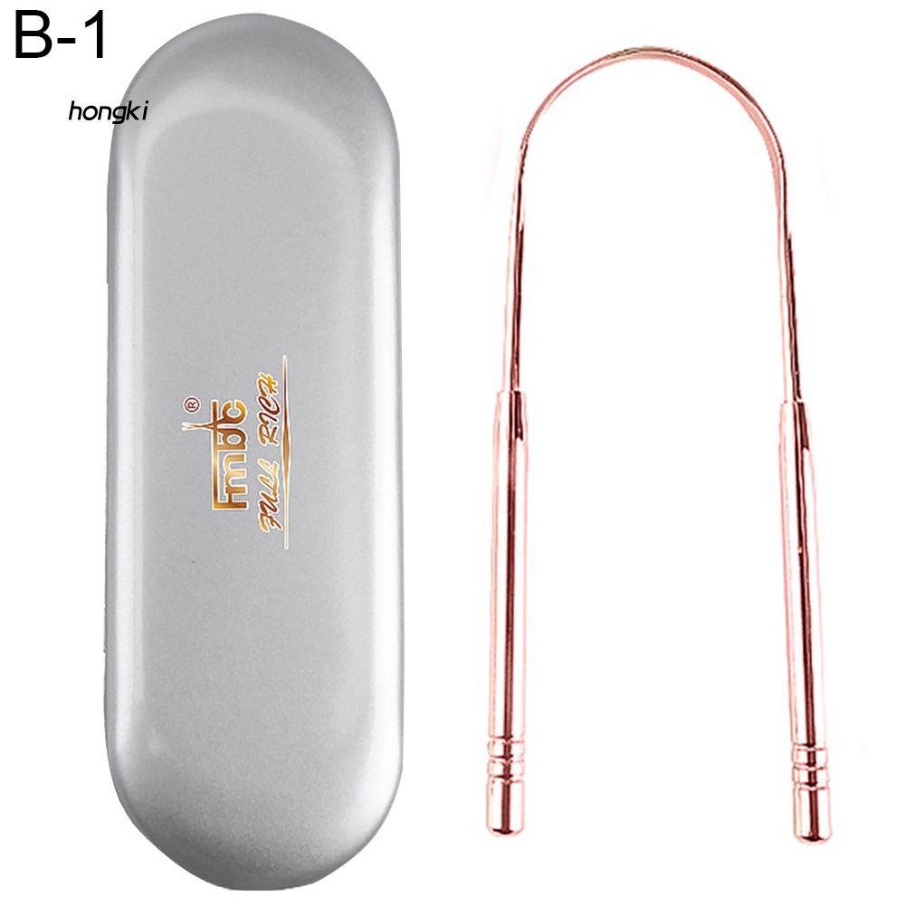 Dụng Cụ Cạo Lưỡi Bằng Thép Không Gỉ Giữ Sạch Răng Miệng Kèm Hộp Đựng