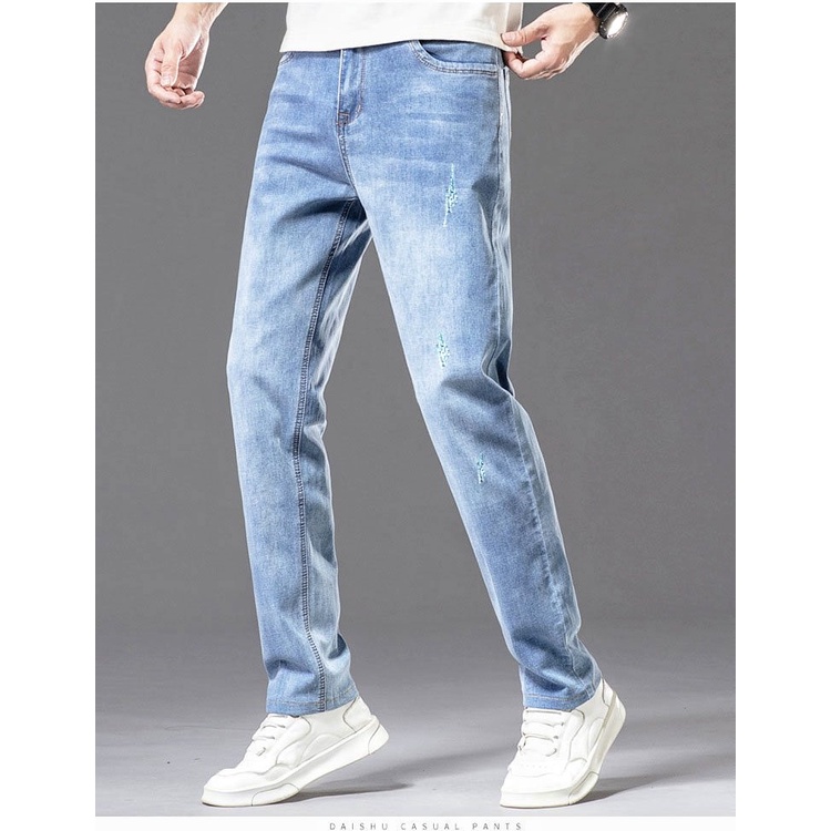 Quần bò nam xanh dáng slimfit hàng VNXK chuyensiluxury