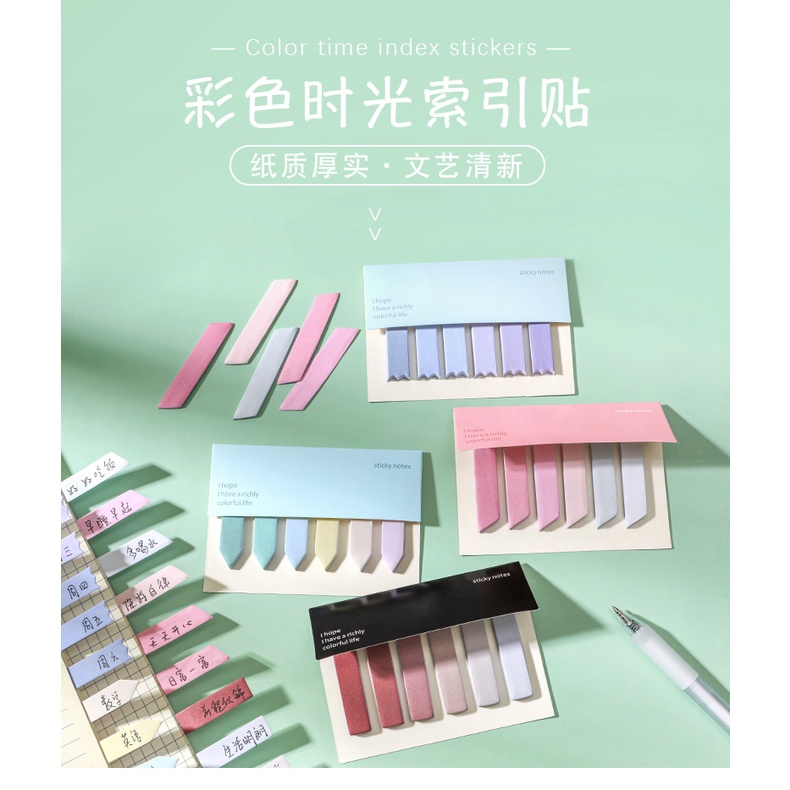 ĐÁNH DẤU TRANG LABEL MARKER MÀU MORANDI NHIỀU HÌNH DÁNG