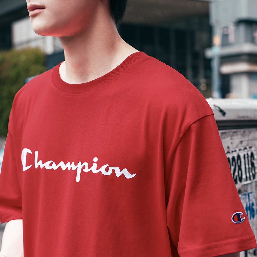 ÁO THUN CHAMPION BIG LOGO CHỮ IN MÀU ĐỎ