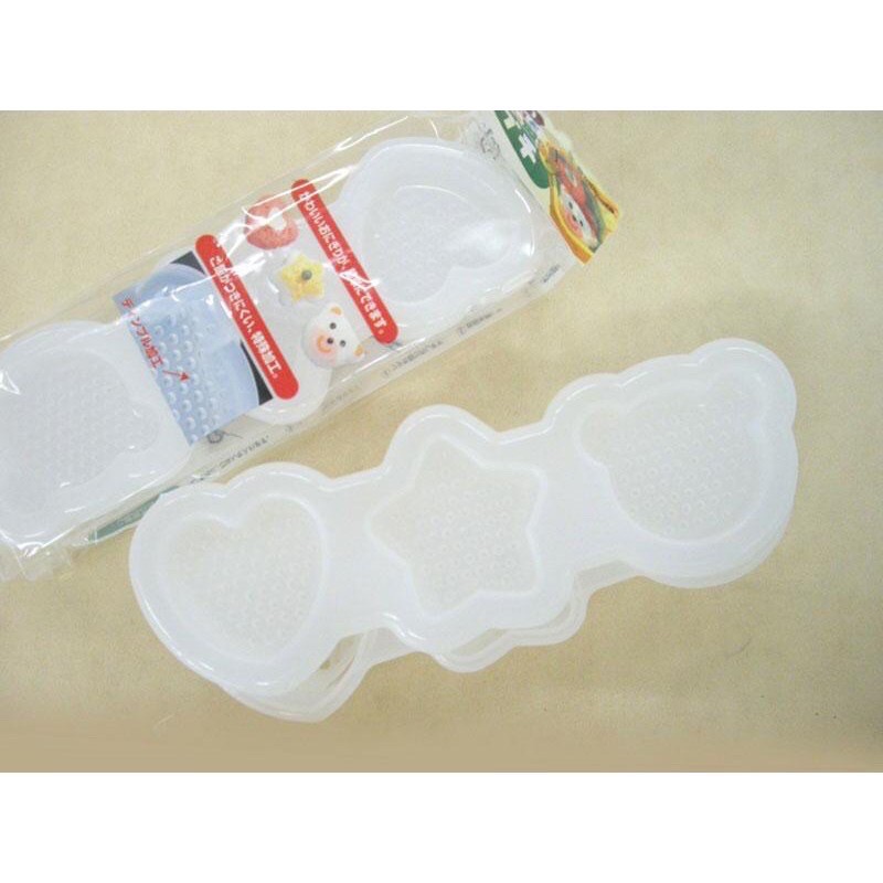 Khuôn tạo hình cơm Bento tim/sao/gấu Inomata Nhật Bản