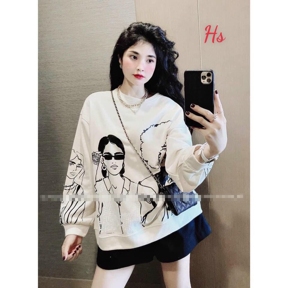 Áo Sweater Nam Nữ Cô Gái Sành Điệu - Áo Thu Đông Chất Nỉ Ngoại Mềm Mịn 2 Màu Be + Trắng Hottrend 2021 Unisex X.Store