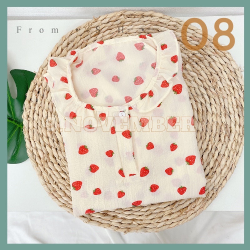 Đồ ngủ nữ/ pyjama mặc nhà dài tay chất đũi xốp nhiều hoạ tiết cao cấp SH003 | BigBuy360 - bigbuy360.vn