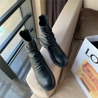 (xả hàng) giày bốt da nữ nhăn BT29