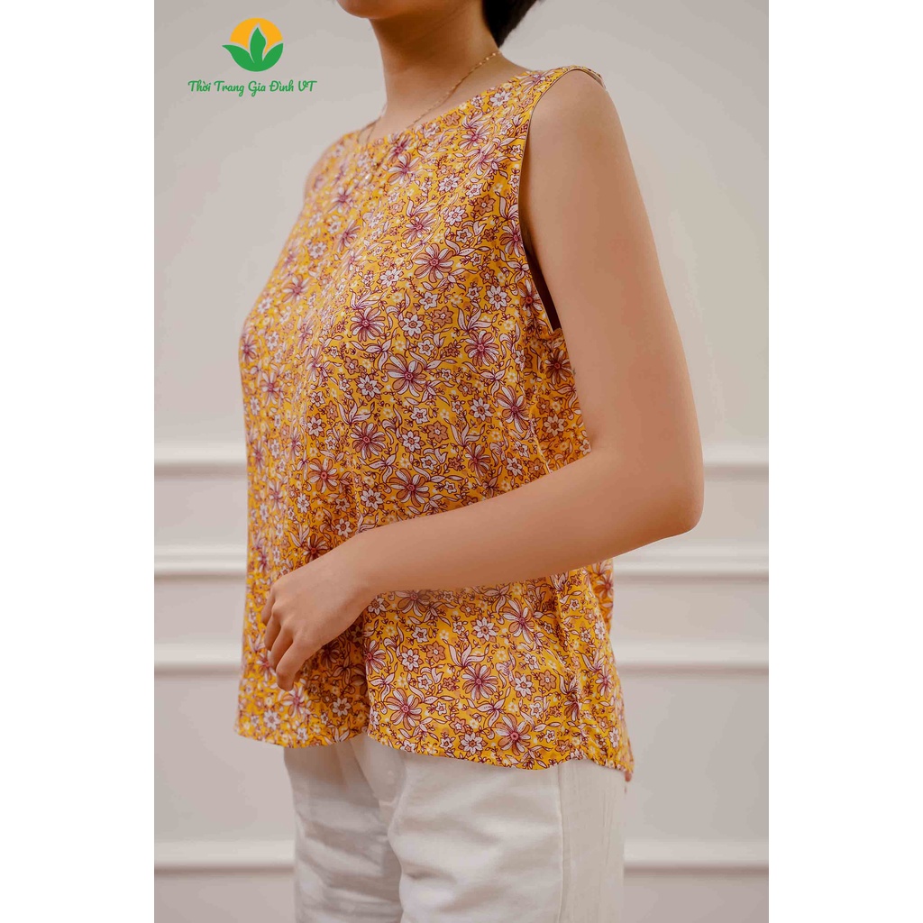 Áo lanh Việt Thắng sát nách A03.2201 - Thời trang gia đình VT