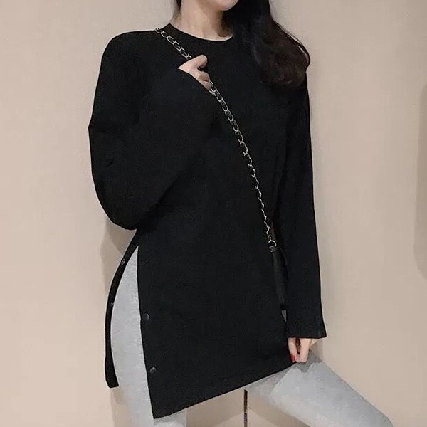 [ Mã 11FASHIONSALE1 giảm 10K đơn 50K ] Áo thun tay dài màu trơn phong cách Hàn Quốc cho phái nữ | BigBuy360 - bigbuy360.vn