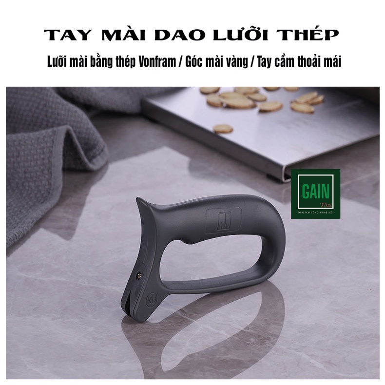 Tay mài dao dành cho dao thái thịt, KD0315, lưỡi mài bằng thép Vonfram, góc mài vàng, tay cầm thoải mái, bền vô đối