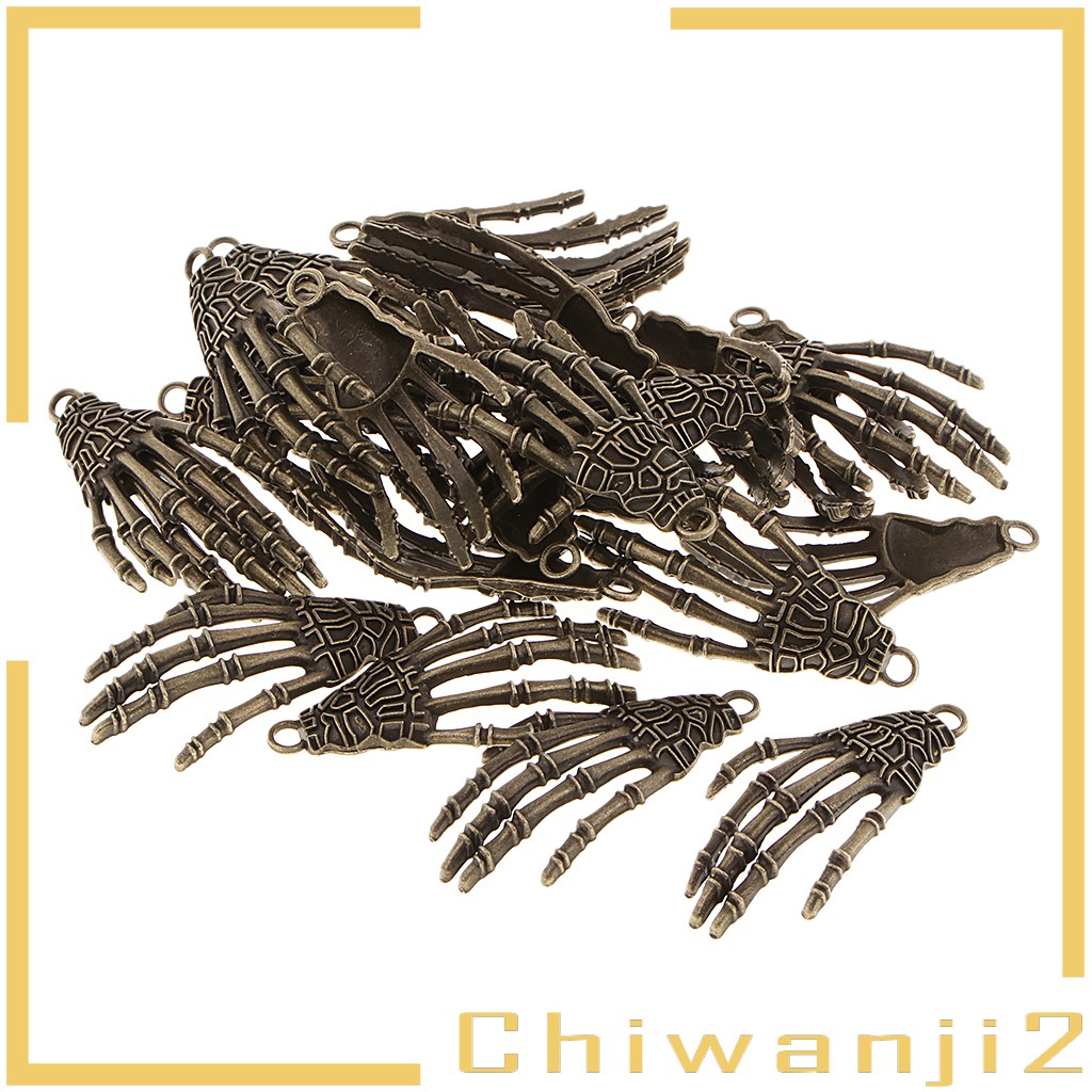 25 Bracelet Charms Skeleton Hand Pendant Jewelry Making Finding