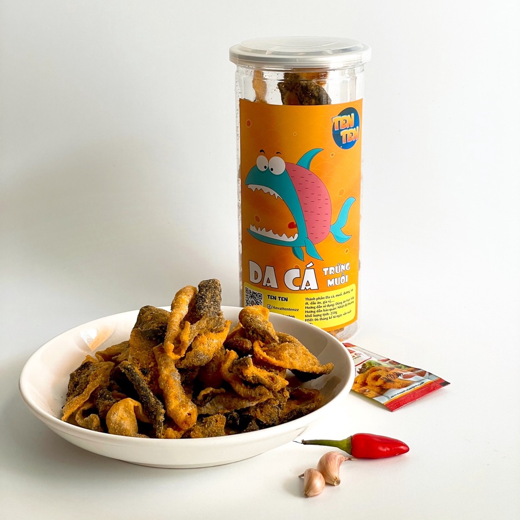 Da cá trứng muối Lê Hải 250g đồ ăn vặt sài gòn giòn rụm thơm ngon đậm vị