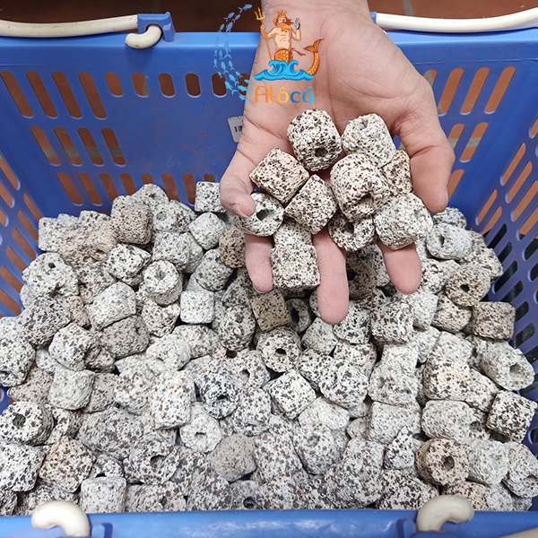 Bao 100g, 500g vật liệu lọc sứ trụ muối  tiêu lọc nước bể cá cảnh
