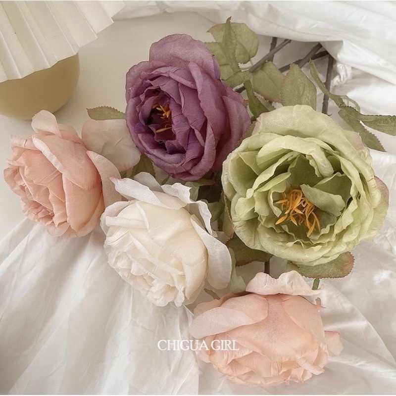 1 Bó Hoa Hồng Giả 50cm Phong Cách Châu Âu Trang Trí Tiệc Cưới