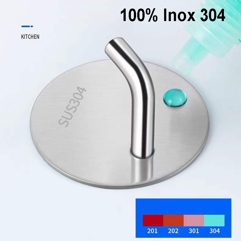 Móc Dán Tường INOX 304 Treo Đồ nặng, Treo Thớt, Nồi Niêu Treo Đồ Đa Năng Dán Mọi Bề Mặt