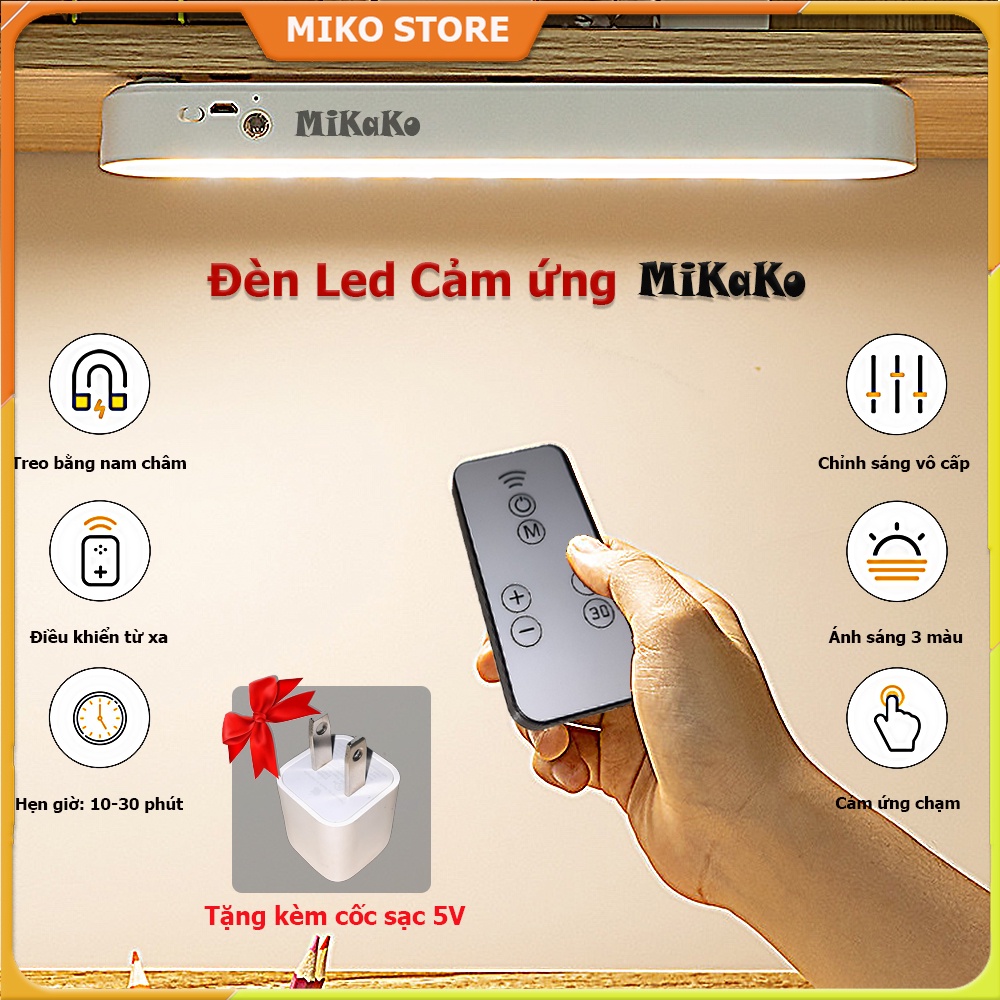 Đèn LED Cảm Ứng Chống Cận MiKaKo Pin tích điện 4000mA có Điều Khiển Từ Xa. Làm đèn đọc sách, học tập. Miko Store