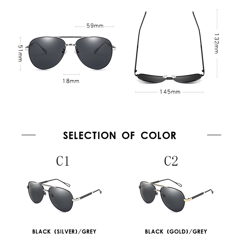 Men's Polarized Paint Glasses Fashion Pilot Male Double Beam Outdoor Riding UV400 Trend Sunglasses