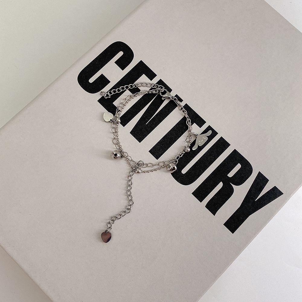 Vòng Tay Hai Lớp Bằng Hợp Kim Mặt Hình Đầu Lâu Kuromi Thanh Lịch Cho Nam Và Nữ