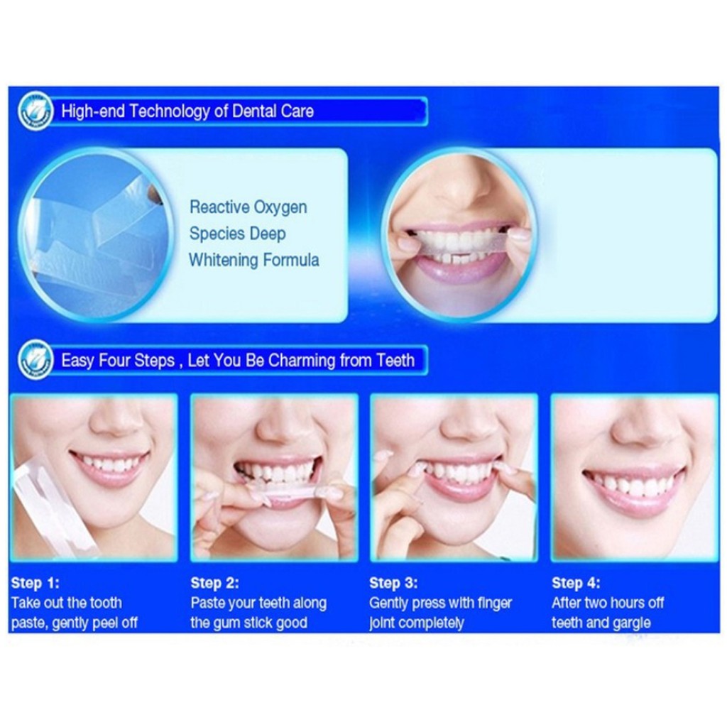 [7 ngày -7 gói] Miếng dán trắng răng Advanced - Tẩy trắng răng cấp tốc tại nhà