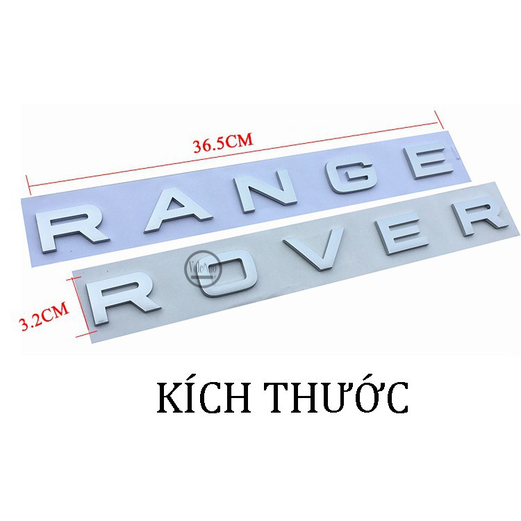 Tem RANGE ROVER chữ nổi 3D trang trí xe hơi 4 màu sang trọng