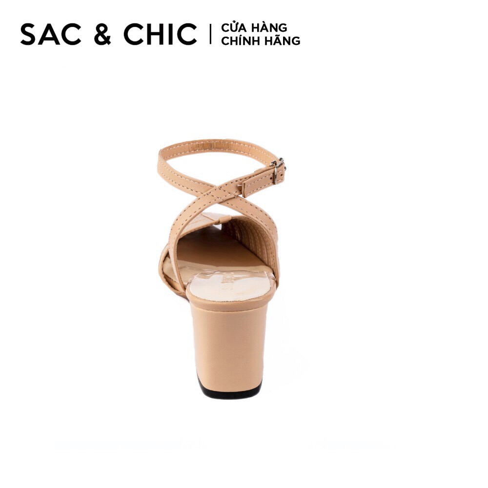 Giày Sandals SDC-20 Gót 6 Phân Mũi Nhọn Phối Dây Đan Ngang Sang Chảnh Sac & Chic