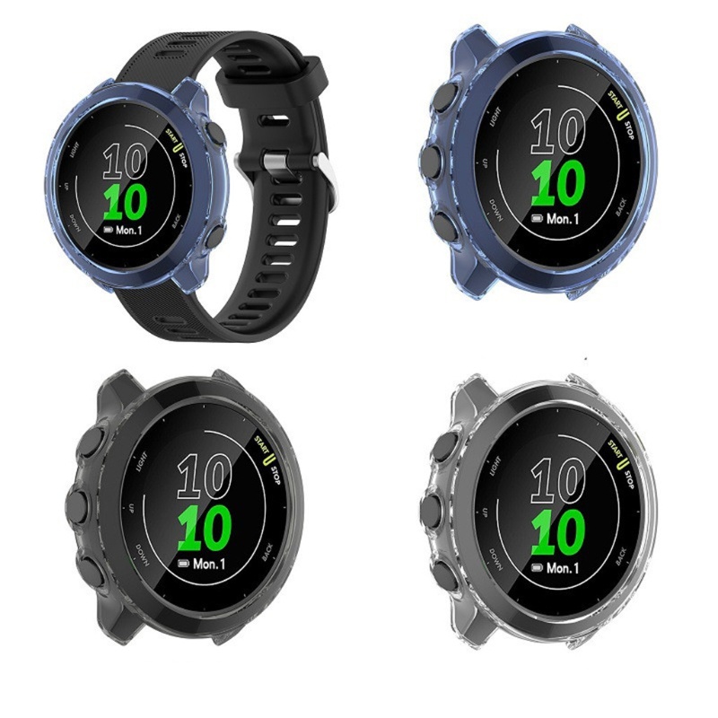 Khung Bảo Vệ Màn Hình Đồng Hồ Bằng Da PU Viền Mềm Cho Garmin~Forerunner 158/55 Fr158 Fr55