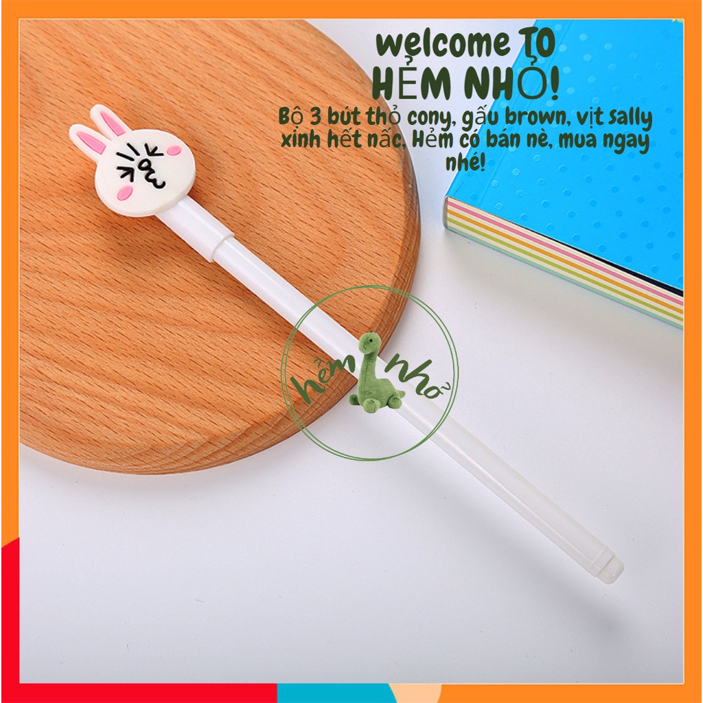 Bút Gel Gấu Grown - Thỏ Cony - Vịt Sally Hoạt Hình Dễ Thương, Trang Trí, Tiện Lợi mang theo mọi nơi