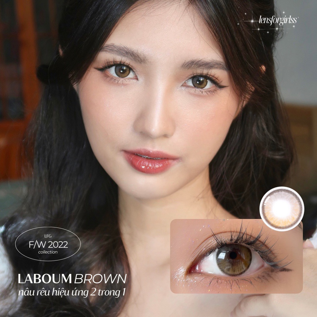 Kính áp tròng LABOUM BROWN hiệu ứng filter bóng mắt chính hãng OLENS | Hsd 3-6 tháng | Lens cận