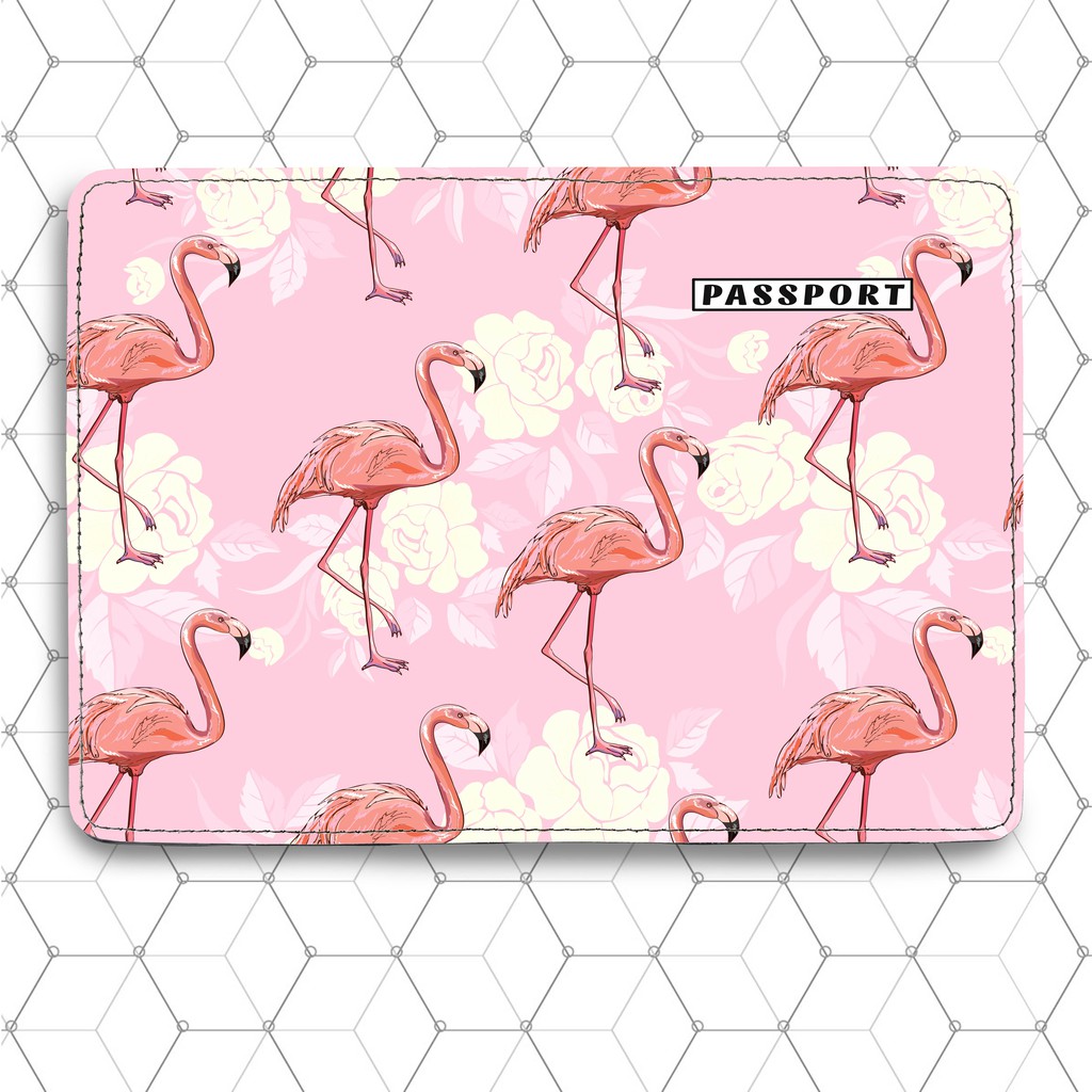 Ví Đựng Passport Du Lịch HẠC HỒNG - Bao Da Hộ Chiếu BASIC - Passport Cover Holder FLAMINGO Độc Lạ - Tính Tế - LT030