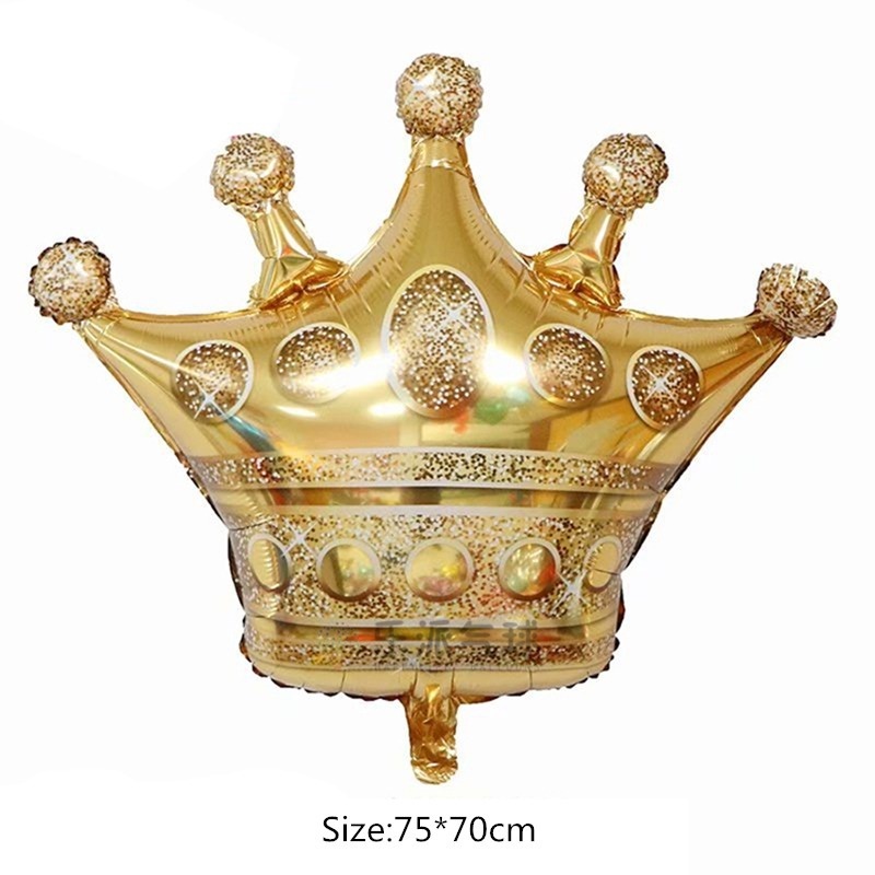 1 Bong Bóng Lá Nhôm Hình Vương Miện Hoàng Tử Bé Kích Thước 32 Inch Dùng Trang Trí Tiệc Sinh Nhật