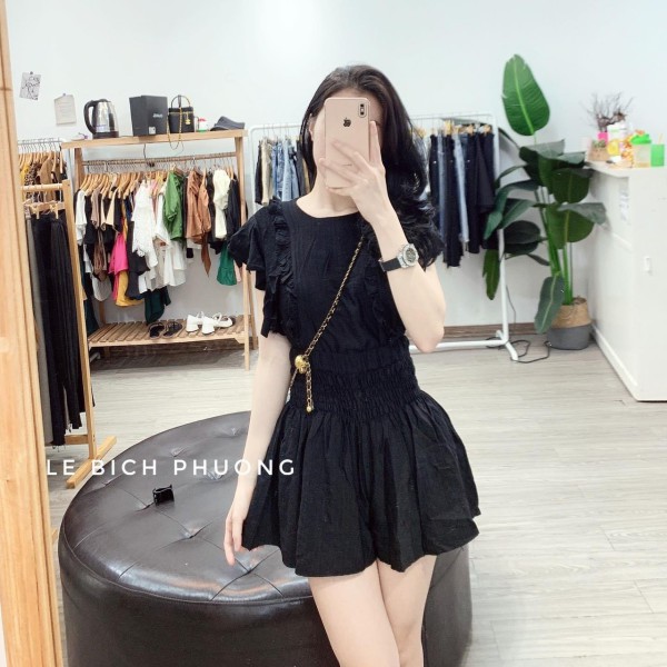 Siêu phẩm sét đũi bèo mix chân váy chun eo chất đũi  tơ xước quảng châu cao cấp cực sịn