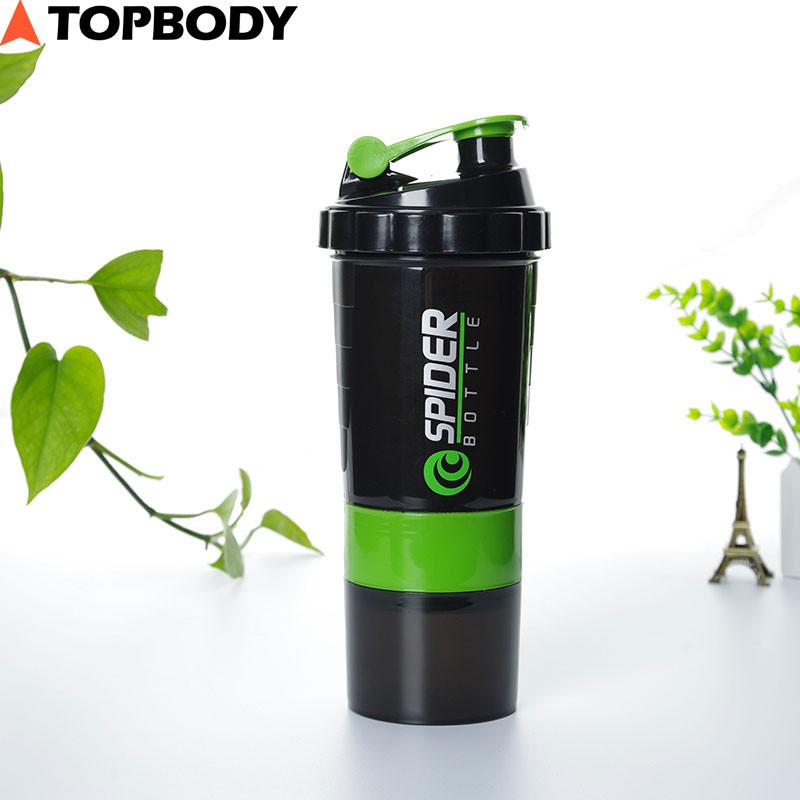 Bình nước tập gym 3 ngăn shaker, bình nước tập thể thao, đá bóng TOPBODY