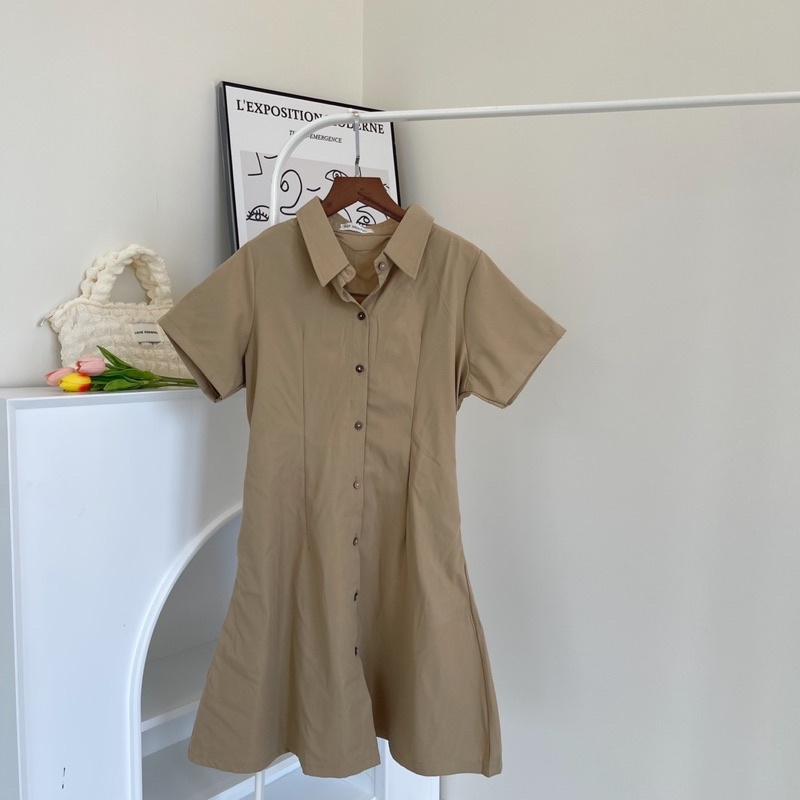 Đầm Polo Trơn Basic Sau Lưng Có Chun Co Giãn