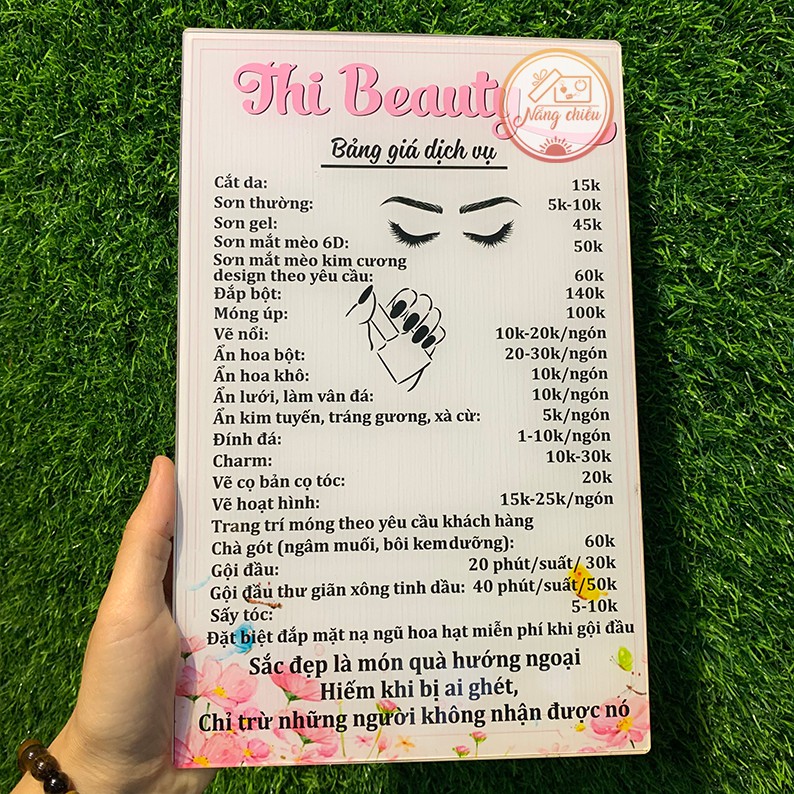 Menu cho tiệm Nail, Spa, Tóc in và thiết kế theo yêu cầu_ menu giá rẻ , chất lượng _ Thiết kế theo yêu cầu của kháchhàng