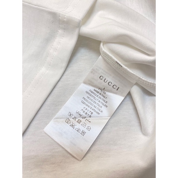 Áo thun ngắn tay cổ tròn unisex màu trắng logo thương hiệu Adidas x Gucci GC/GG cao cấp