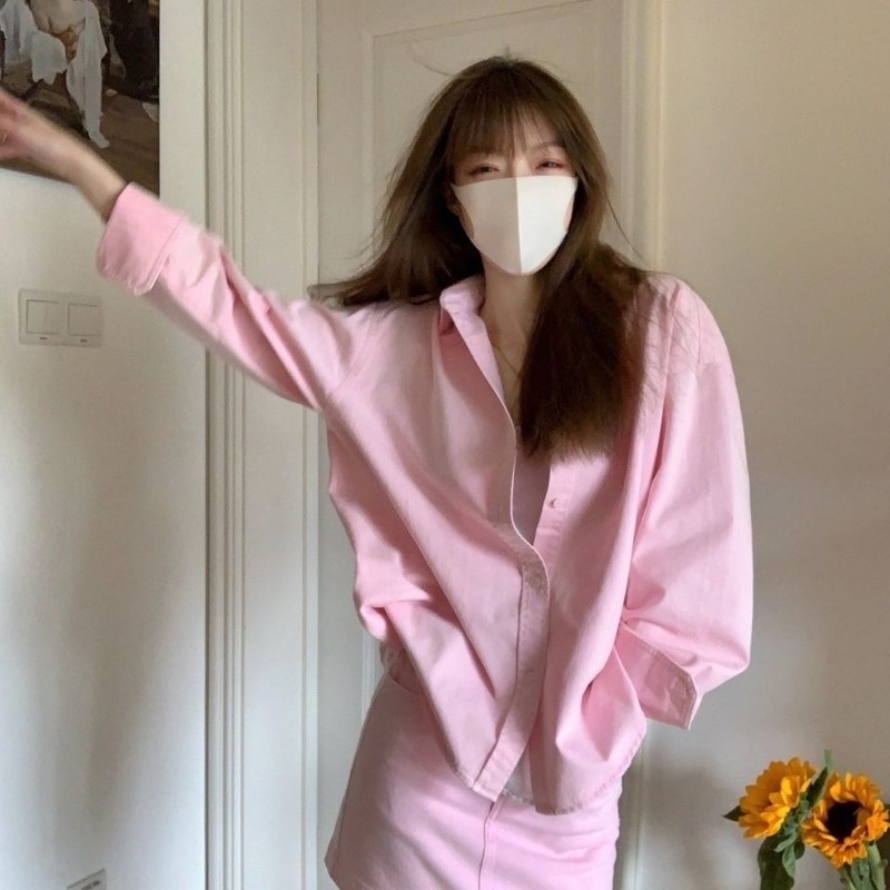 Set Áo Sơ Mi Và Chân Váy Phong Cách Hàn Quốc 2022 Thời Trang Mùa Xuân Mới Cho Nữ