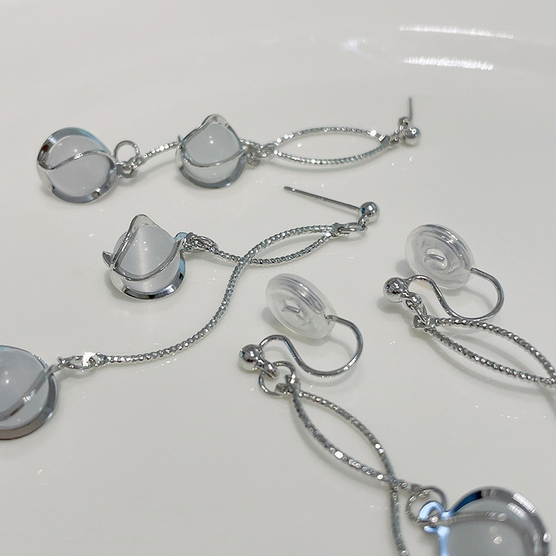 Bông Tai Tua Rua Đính Đá Opal Phong Cách Harajuku Cá Tính