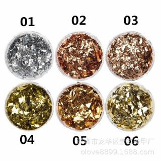 Set nhũ không tước nhũ giấy vàng bạc trang trí móng Nail