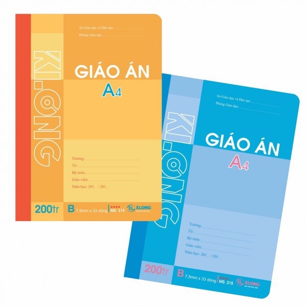 Sổ giáo án A4 Klong - Kẻ ngang 200 trang, MS 315