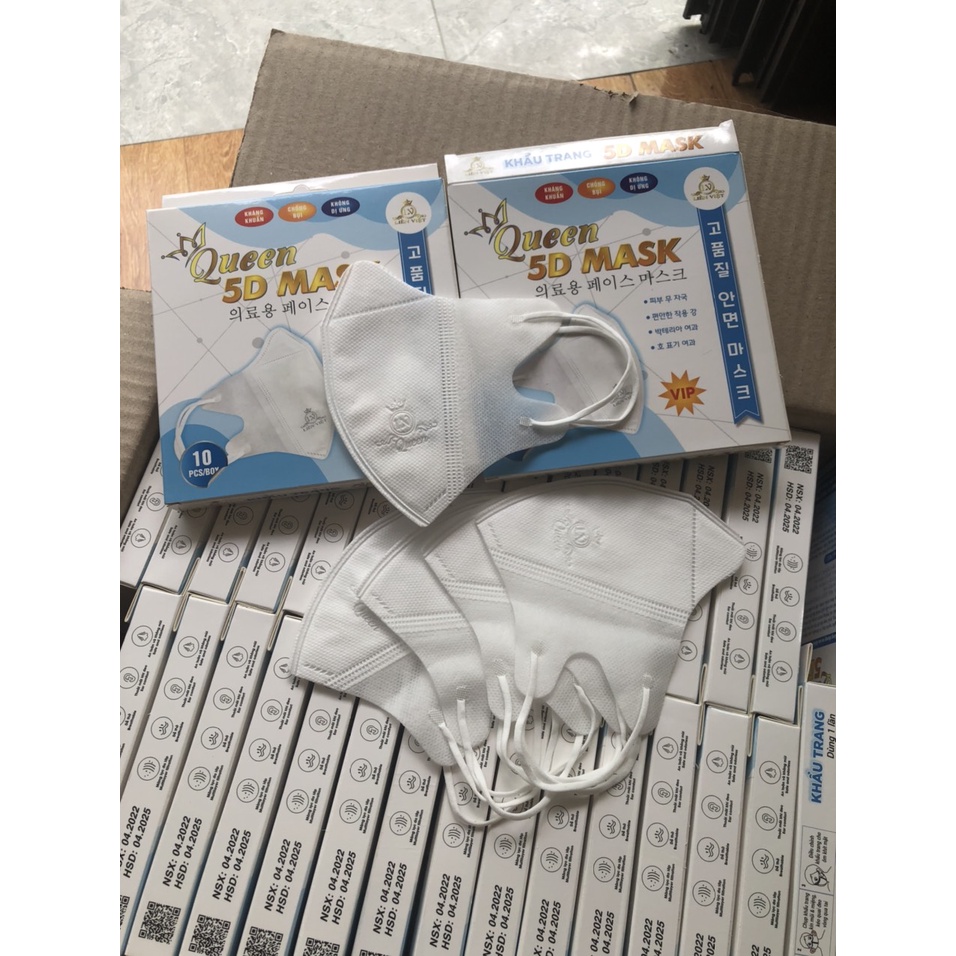 Combo 5 túi Khẩu trang 5D Queen Mask-Hàng Chính Hãng