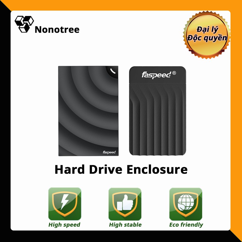 Hộp đựng ổ cứng Faspeed HDD SSD BOX, 2.5 inch 7/9.5mm SATA3, hỗ trợ 6TB, USB 3.0, nắp trượt, khóa - Sản phẩm chính hãng