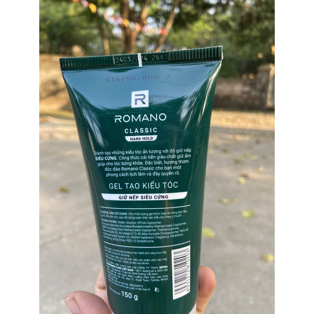 GEL TẠO KIỂU TÓC GIỮ NẾP SIÊU CỨNG SỐ 6 ROMANO CLASSIC 150G