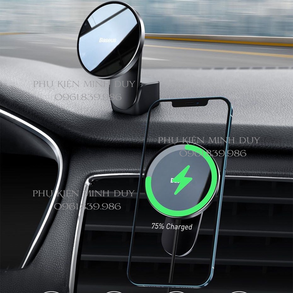 Đế giữ điện thoại tích hợp nam châm và sạc không dây 15W Baseus Big Energy Car Mount Wireless Charger trên oto