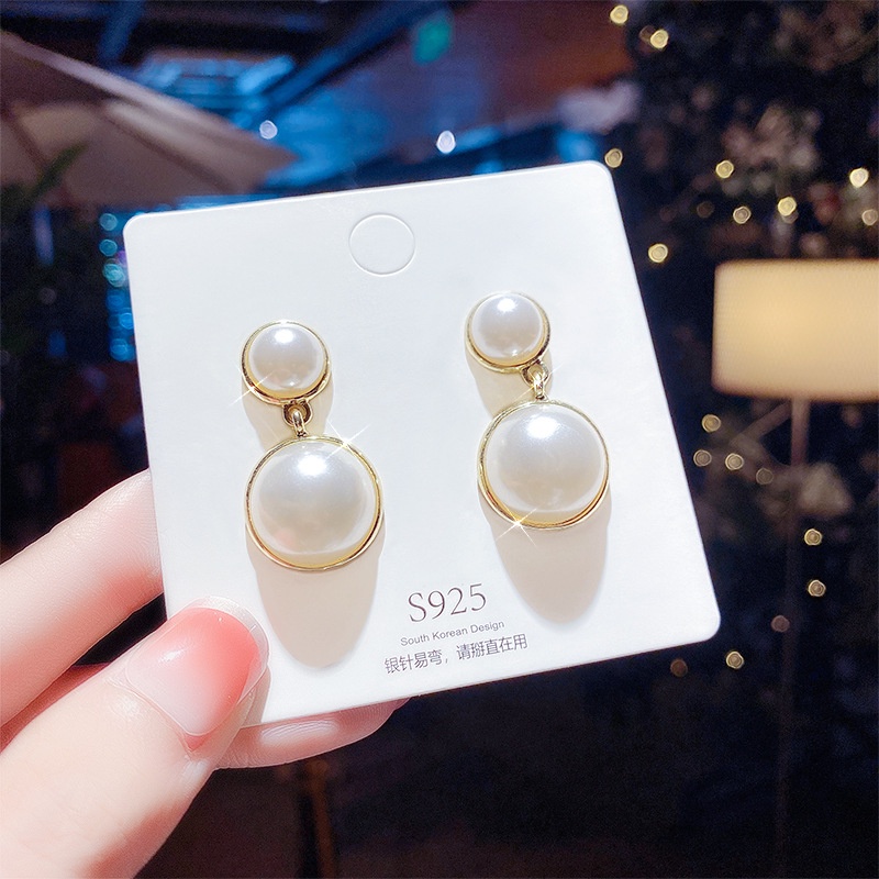 Bông tai mạ bạc S925 đính ngọc trai nhân tạo thời trang