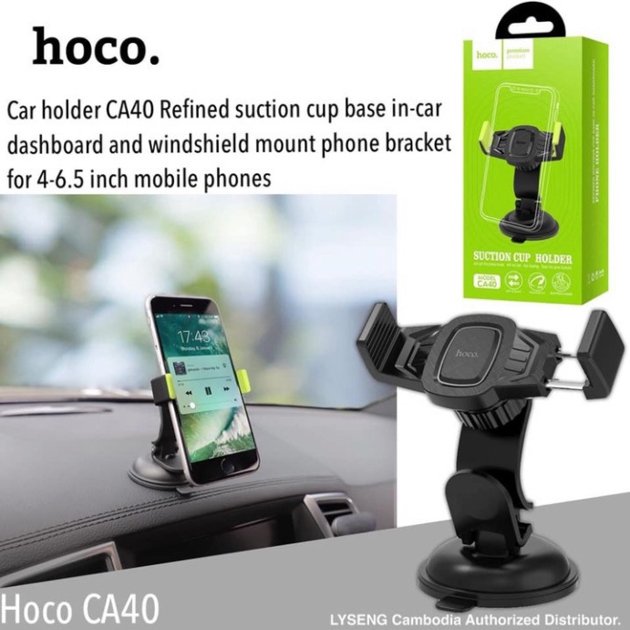 Giá đỡ điện thoại trên taplo, kính lái ô tô nhãn hiệu Hoco CA40 - Hàng chính hãng {CHÍNH HÃNG 100%}