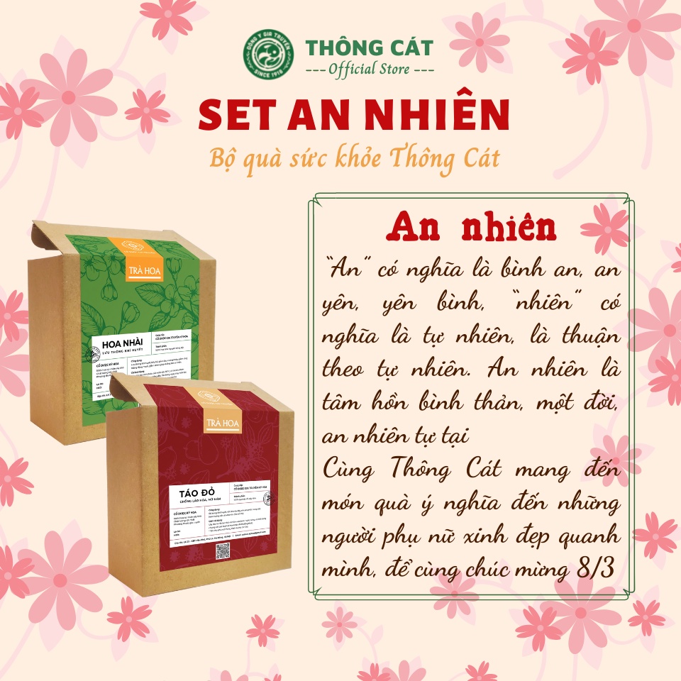 Set quà tặng An Nhiên THÔNG CÁT dành tặng phụ nữ - giúp da dẻ mịn màng, trắng sáng, thanh nhiệt cơ thể