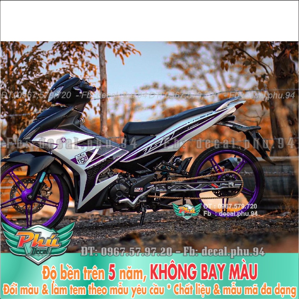 Tem Rời Exciter 150 Y15zr bạc đen tím (K) -1